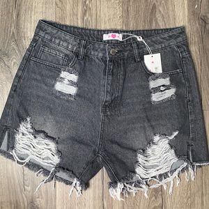 Grey Distressed Buddy Love “Sheriff” Shorts - NWT